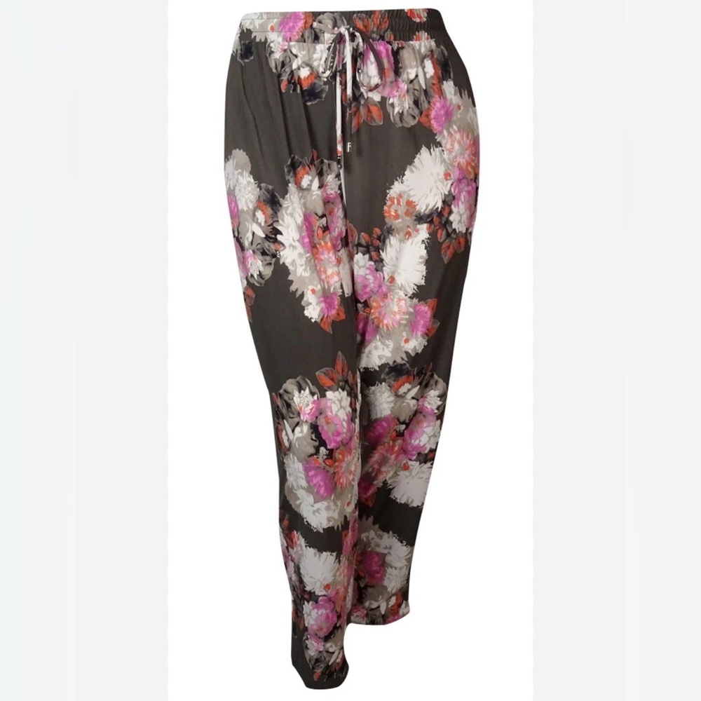 INC International Concepts Floral Ankle Pants - Pink and Gray